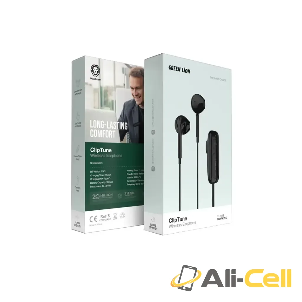 Green Lion Clip Tune Wireless Earphone - Black — 3