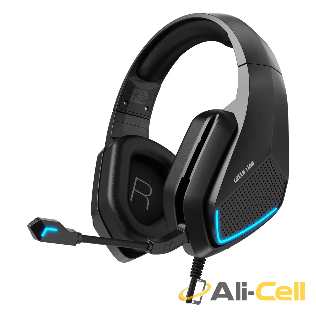 Green Lion Commander Wired Gaming Headphones - Black