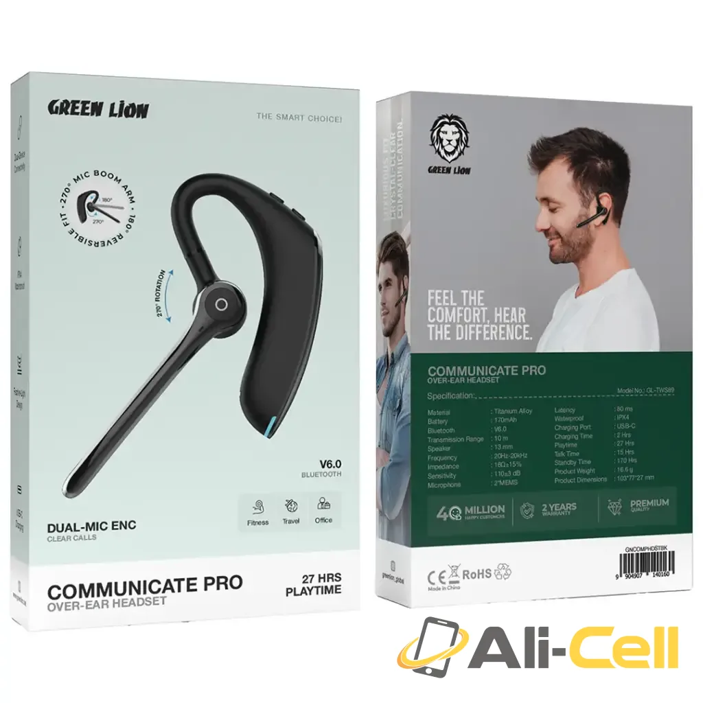 Green Lion Communicate Pro Over-Ear Headset - Black — 2