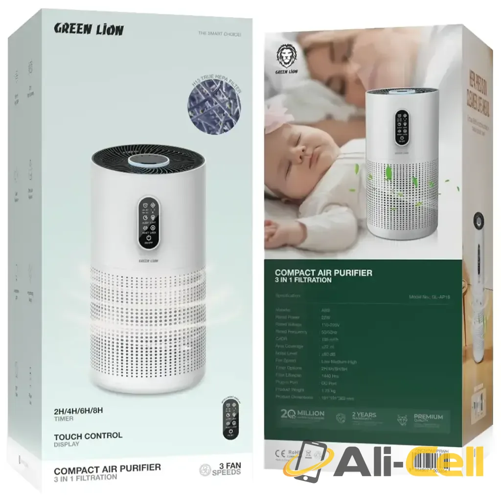 Green Lion Compact Air Purifier 3 in 1 Filtration - White — 2