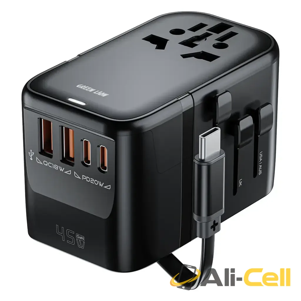 Green Lion Companion 45 Universal Travel Adapter - Black