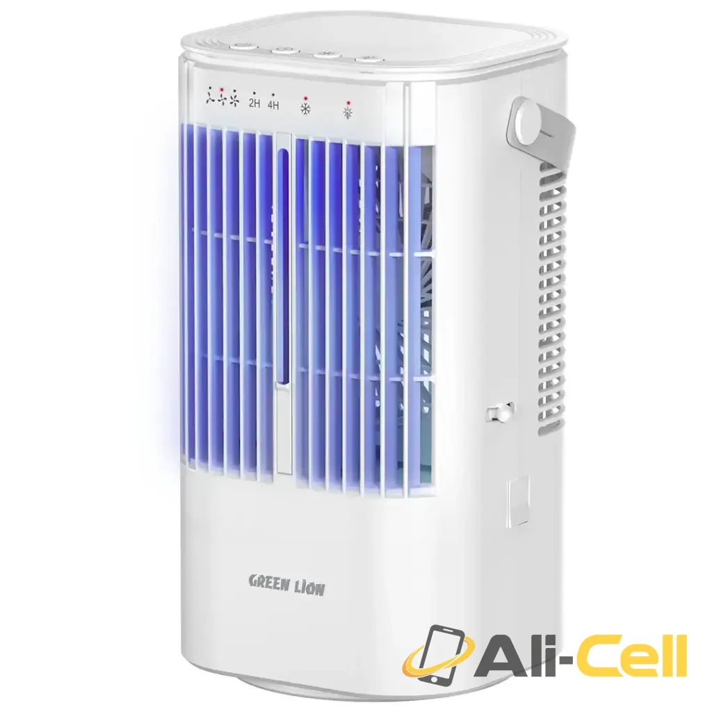 Green Lion Compact Air Cooler Fan with 900mL Water Tank & 120° Oscillation - White