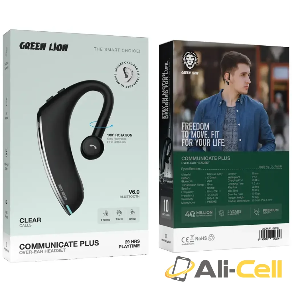 Green Lion Communicate Plus Over-Ear Headset - Black — 2