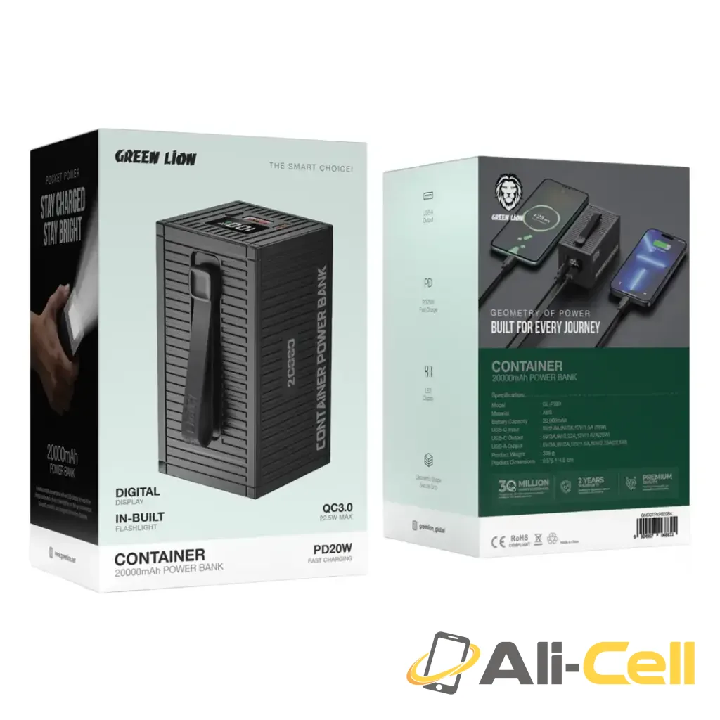 Green Lion Container Power Bank - Black — 2