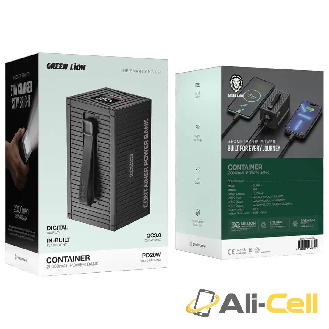 Green Lion Container Power Bank - Black — 3