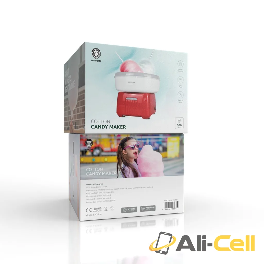 Green Lion Cotton Candy Maker 500W - White Red — 2