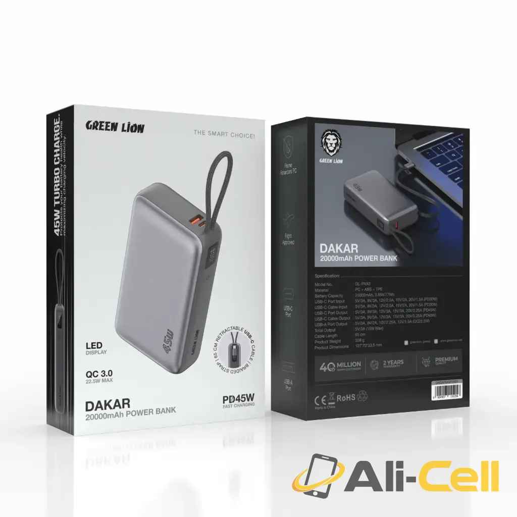 Green Lion DAKAR 20000mAh Power Bank PD 45W — 2