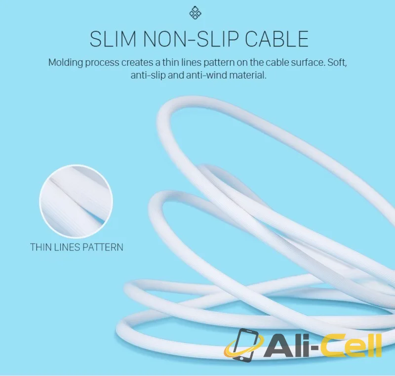 Cable USB to Lightning «X6 Khaki» charging data sync (1.0m) — 4