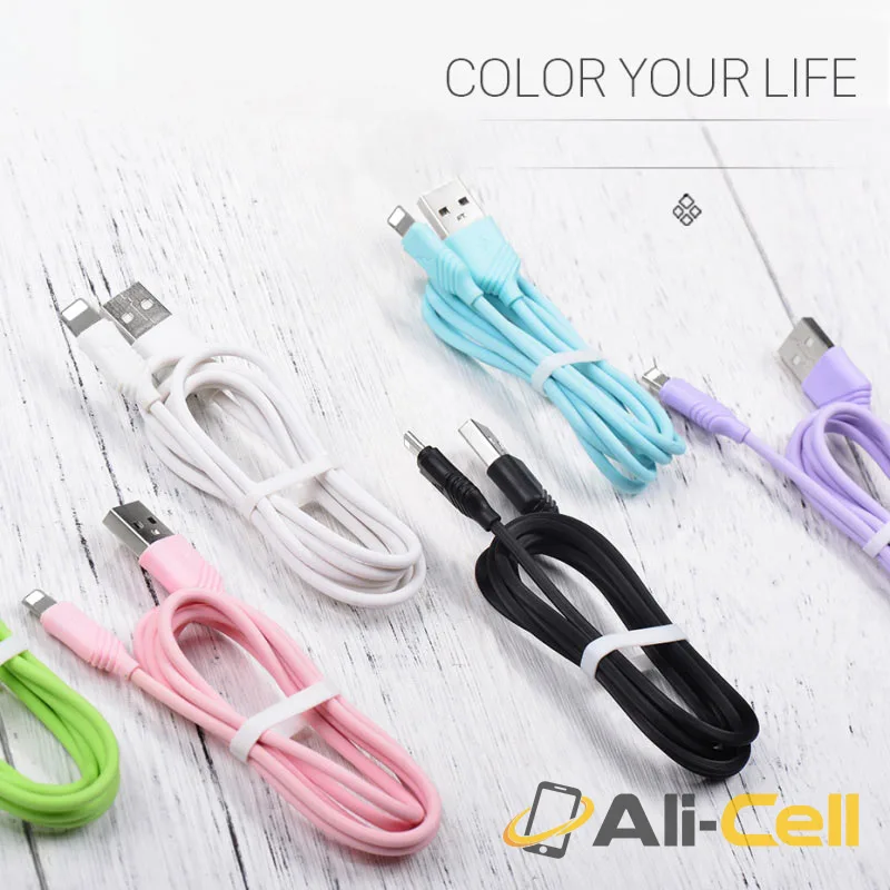 Cable USB to Lightning «X6 Khaki» charging data sync (1.0m) — 7