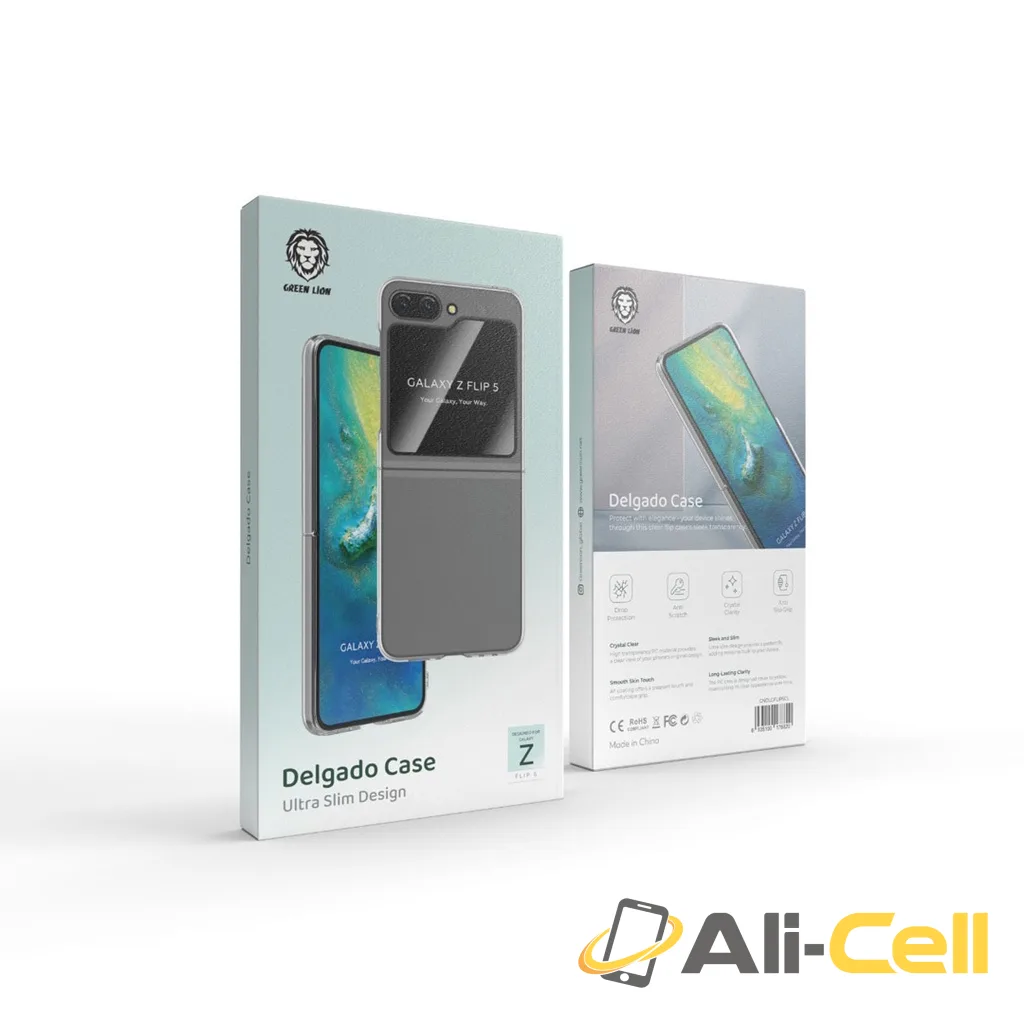 Green Lion Delgado Case Ultra Slim Design for Samsung Flip 5 - Clear — 2