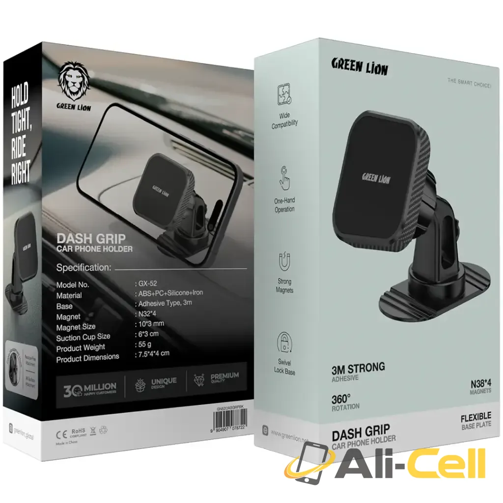 Green Lion Dash Grip Car Phone Holder - Black — 3