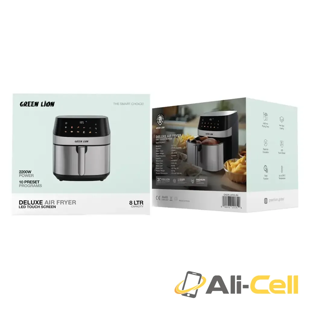 Green Lion Deluxe Air Fryer LED Touch Screen 8L - Black — 3