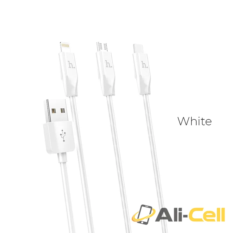Cable USB to Lightning Micro-USB Type-C «X1» charging wire (1.0m)