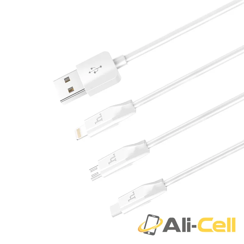 Cable USB to Lightning Micro-USB Type-C «X1» charging wire (1.0m) — 2