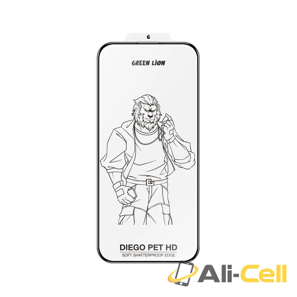 Green Lion Diego Pet Privacy Full Curved Glass iPhone 16 Series - Black — 2