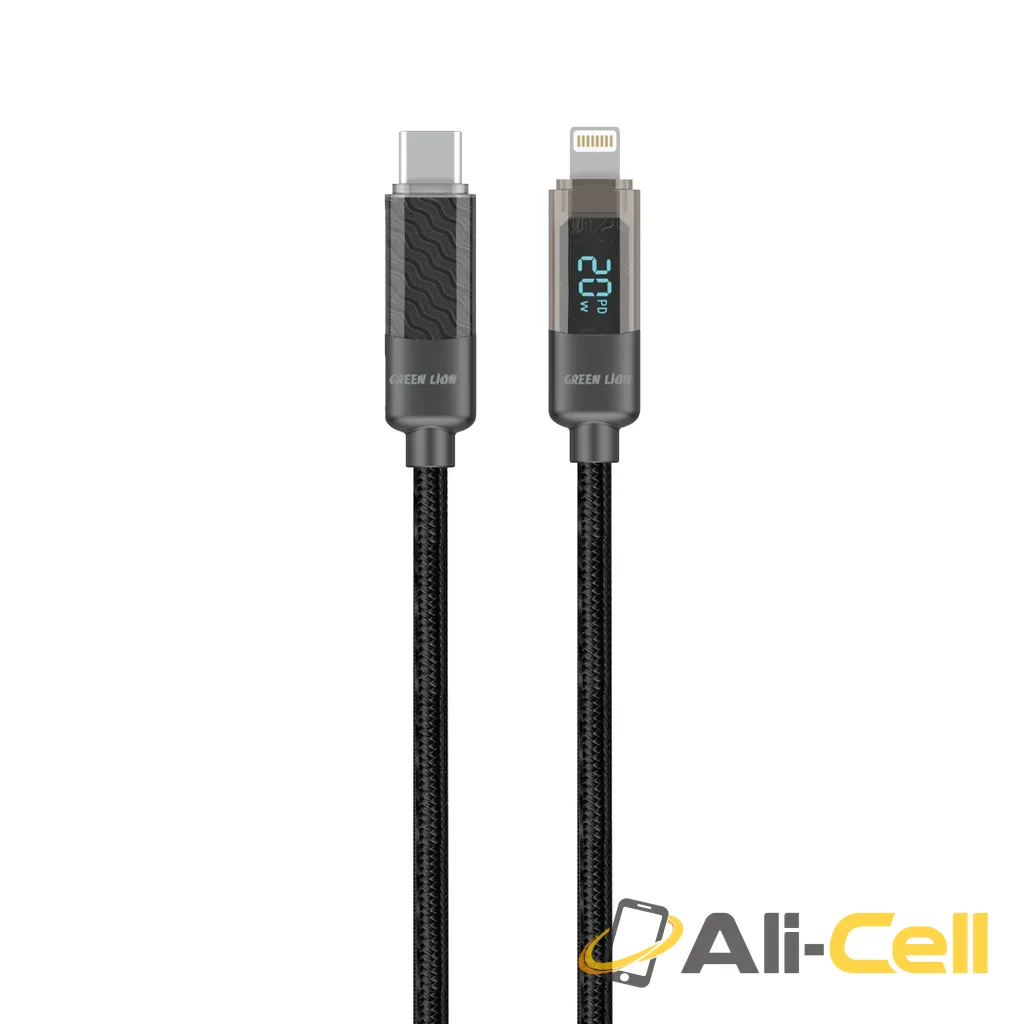 Green Lion Digital Display Cable USB-C to Lightning - Black