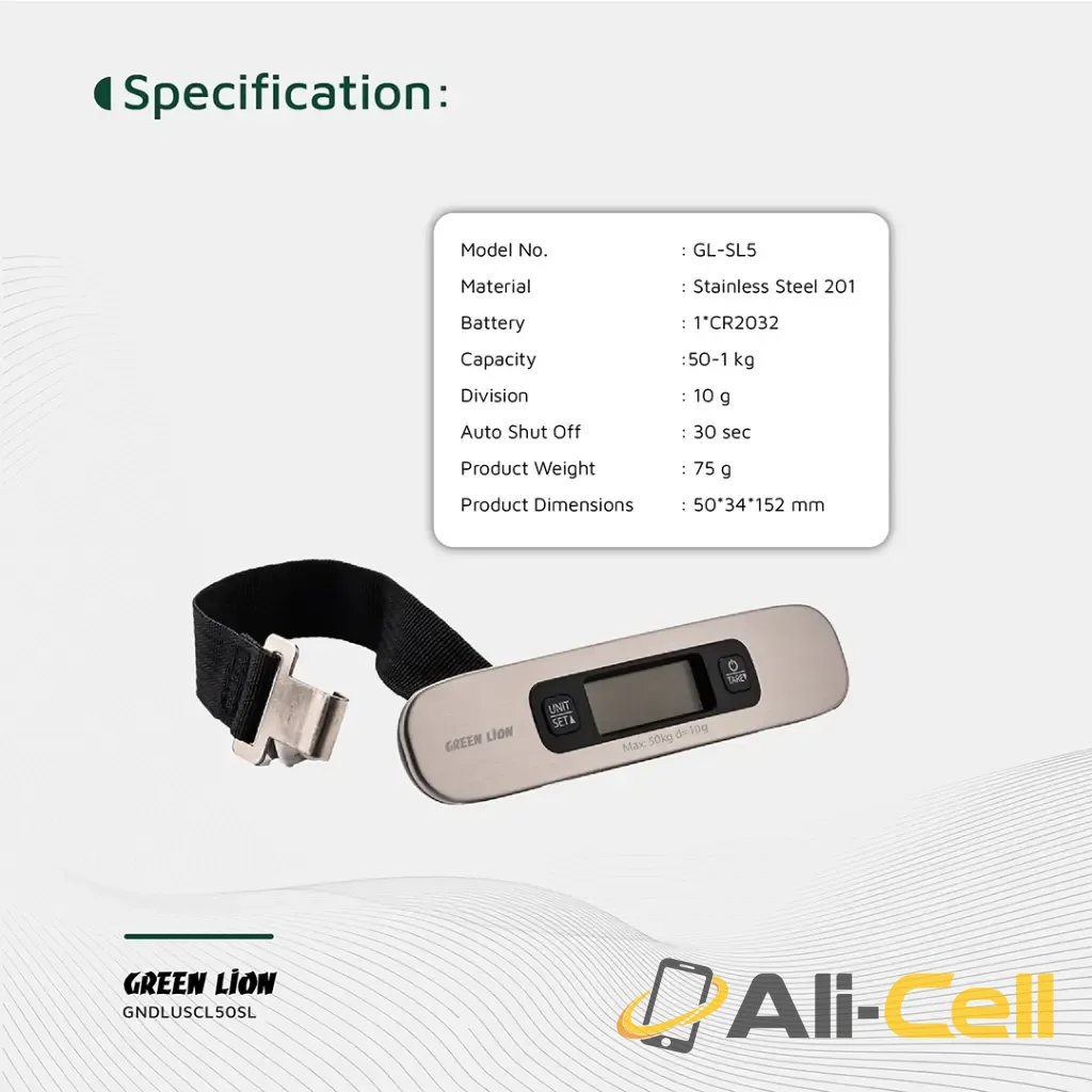 Green Lion Digital Luggage Scale - Silver — 2