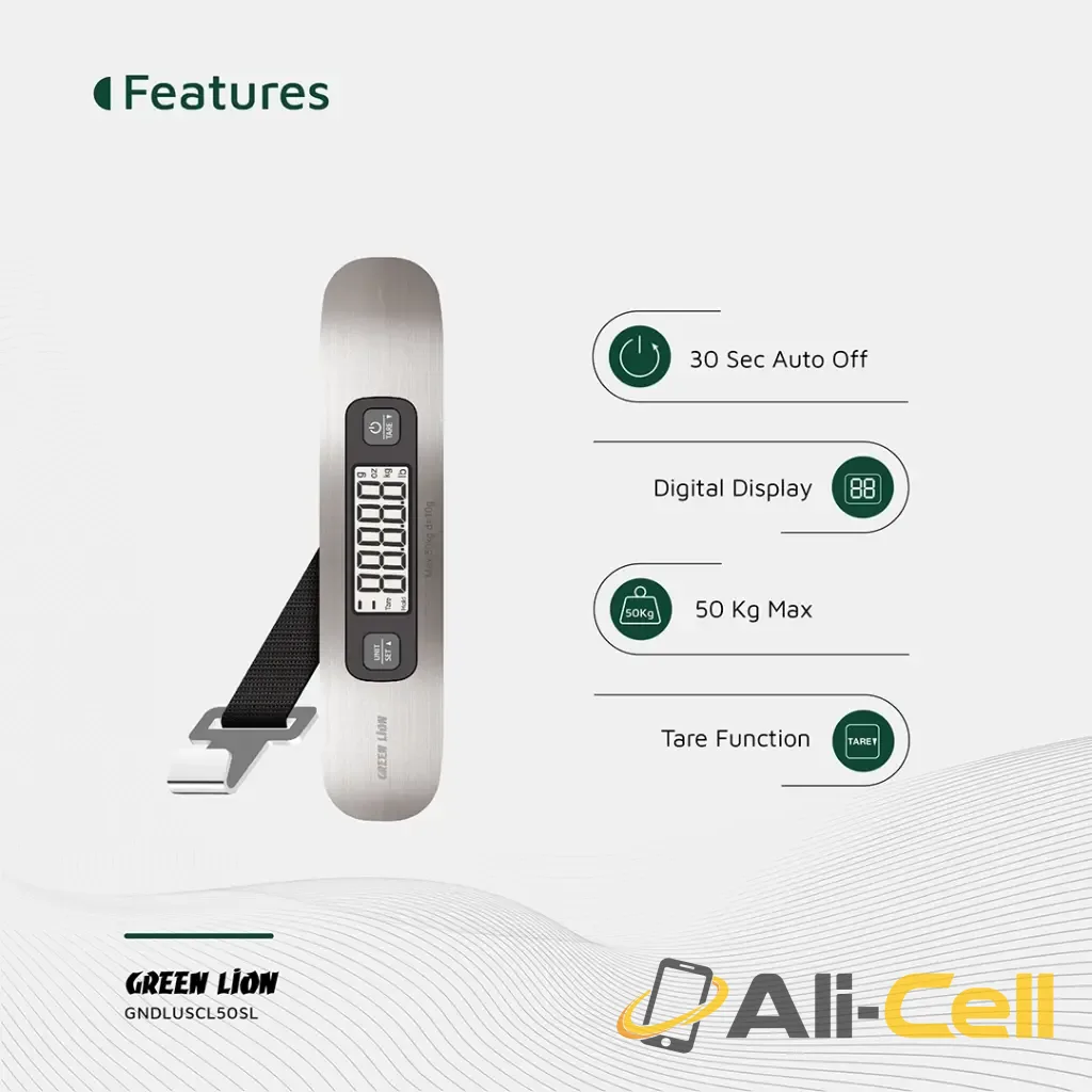 Green Lion Digital Luggage Scale - Silver — 3