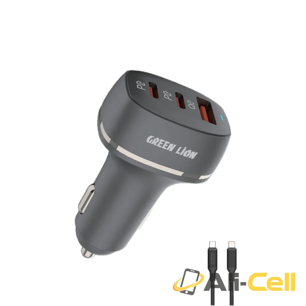 Green Lion Dual PD & QC 3.0 50W Car Charger - Black
