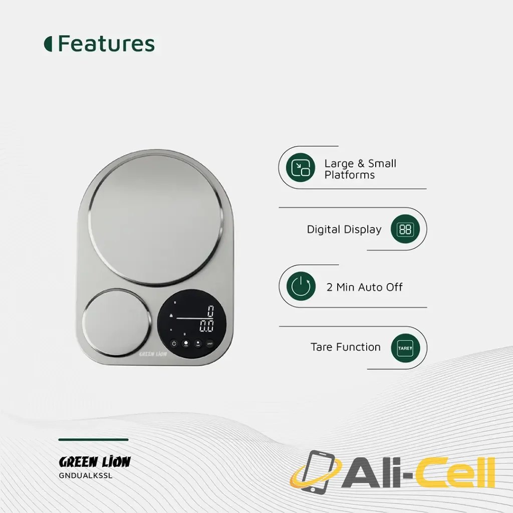 Green Lion Dual Kitchen Scale - Silver — 3