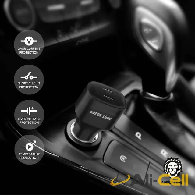 Green Lion Dual Port USB-C Car Charger Double PD 45W — 2