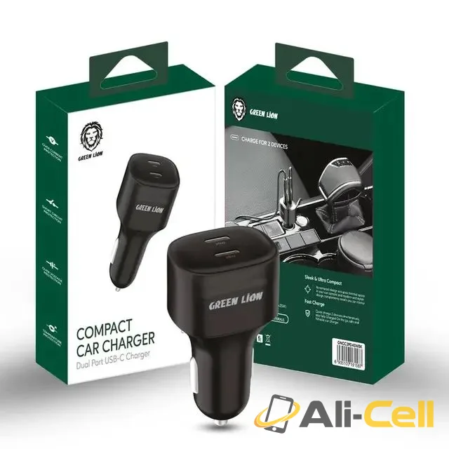 Green Lion Dual Port USB-C Car Charger Double PD 45W — 3