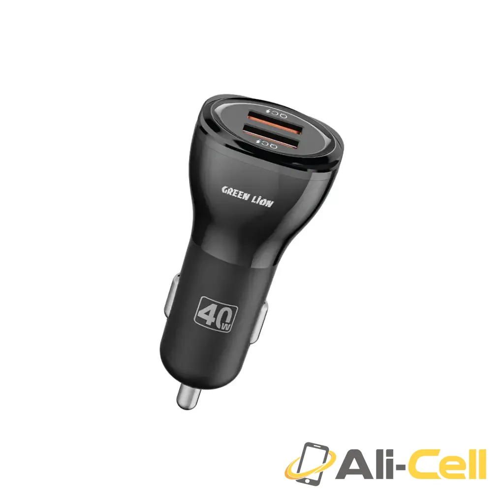 Green Lion Dual QC3.0 Car Charger 40W  - Black