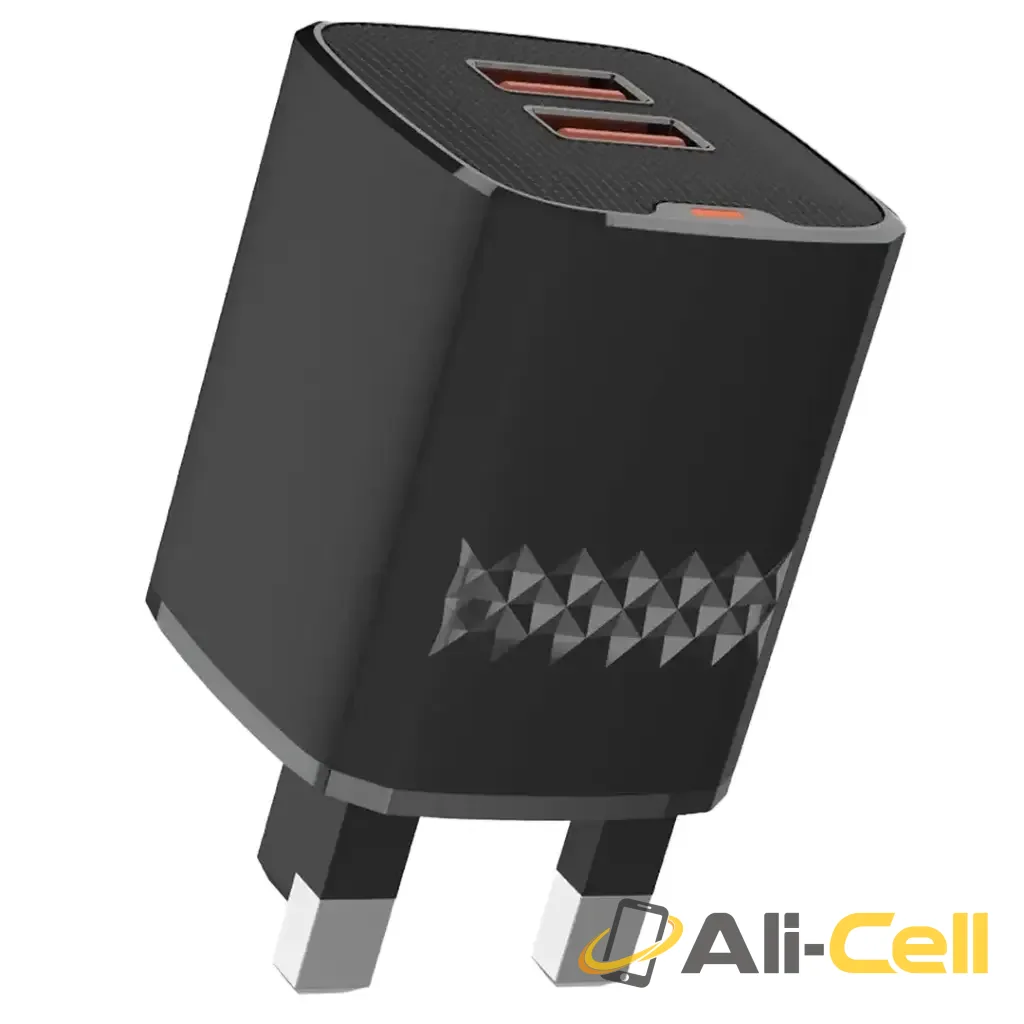 Green Lion Dual Port Wall Charger - Black