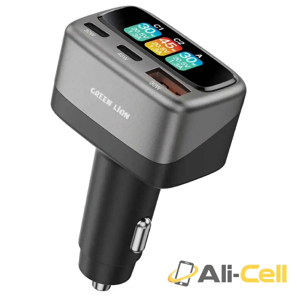 Green Lion Drive Core TFT Car Charger - Gray