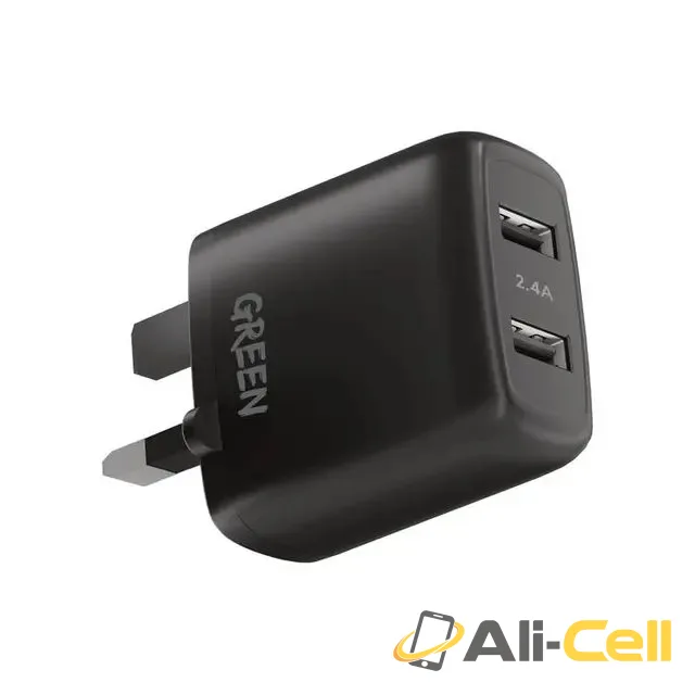 Green Lion Dual USB Port Wall Charger 12W UK