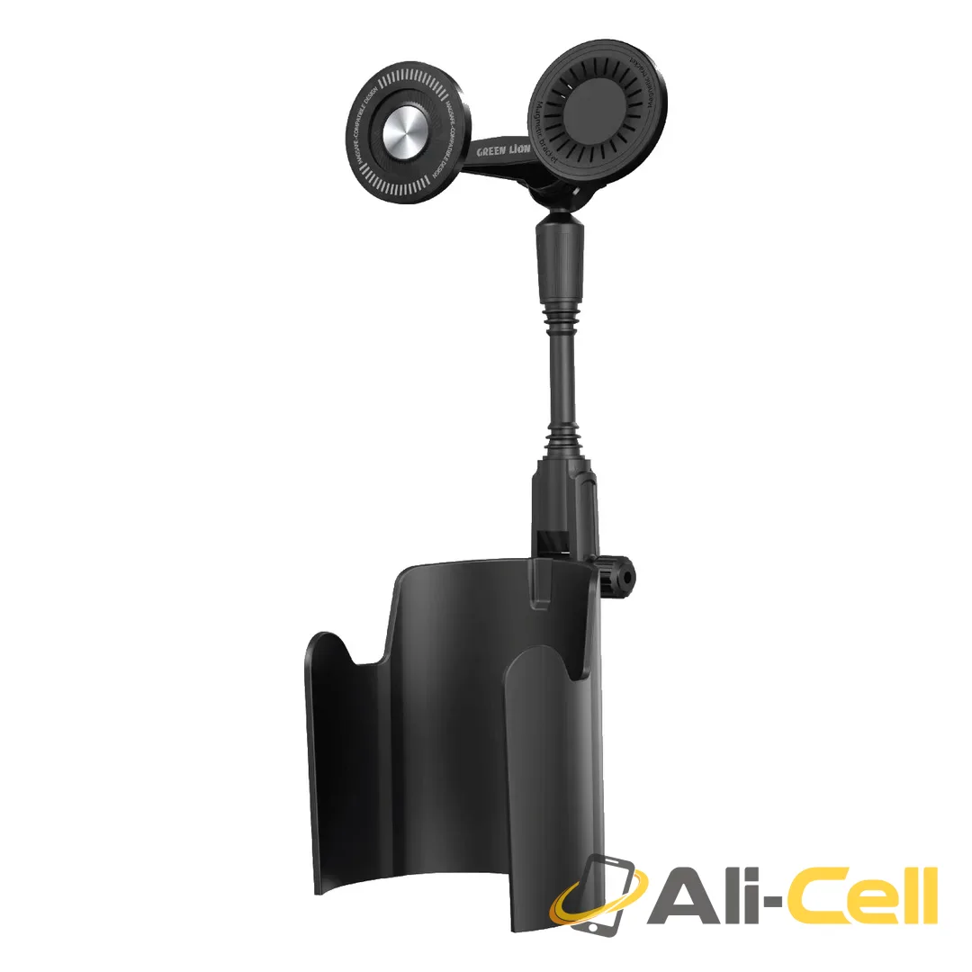 Green Lion Duo Mag 2-In-1 Car Cup Holder - Black