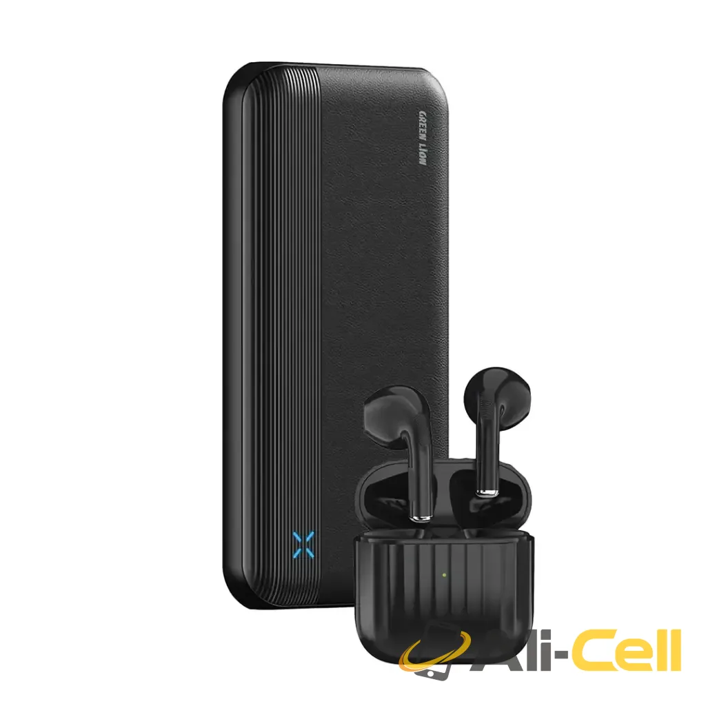 Green Lion Duo Lite Power Bank & Earbuds - Black