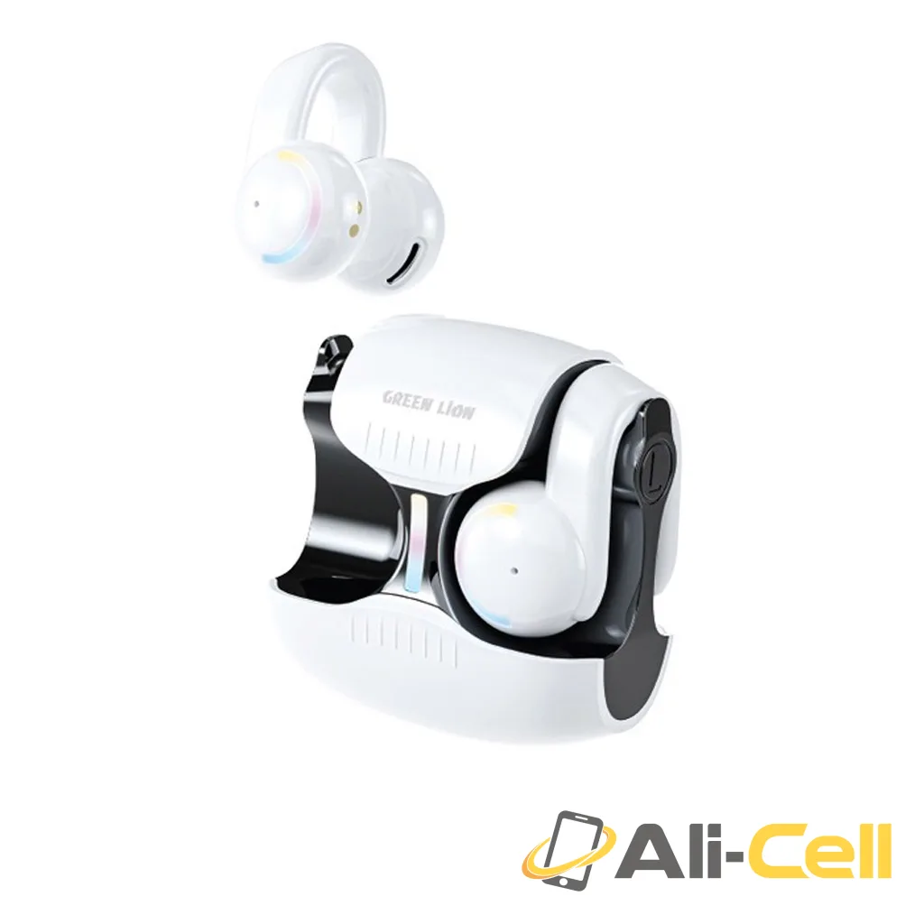 Green Lion Ear Clip 360 Wireless Earbuds - White