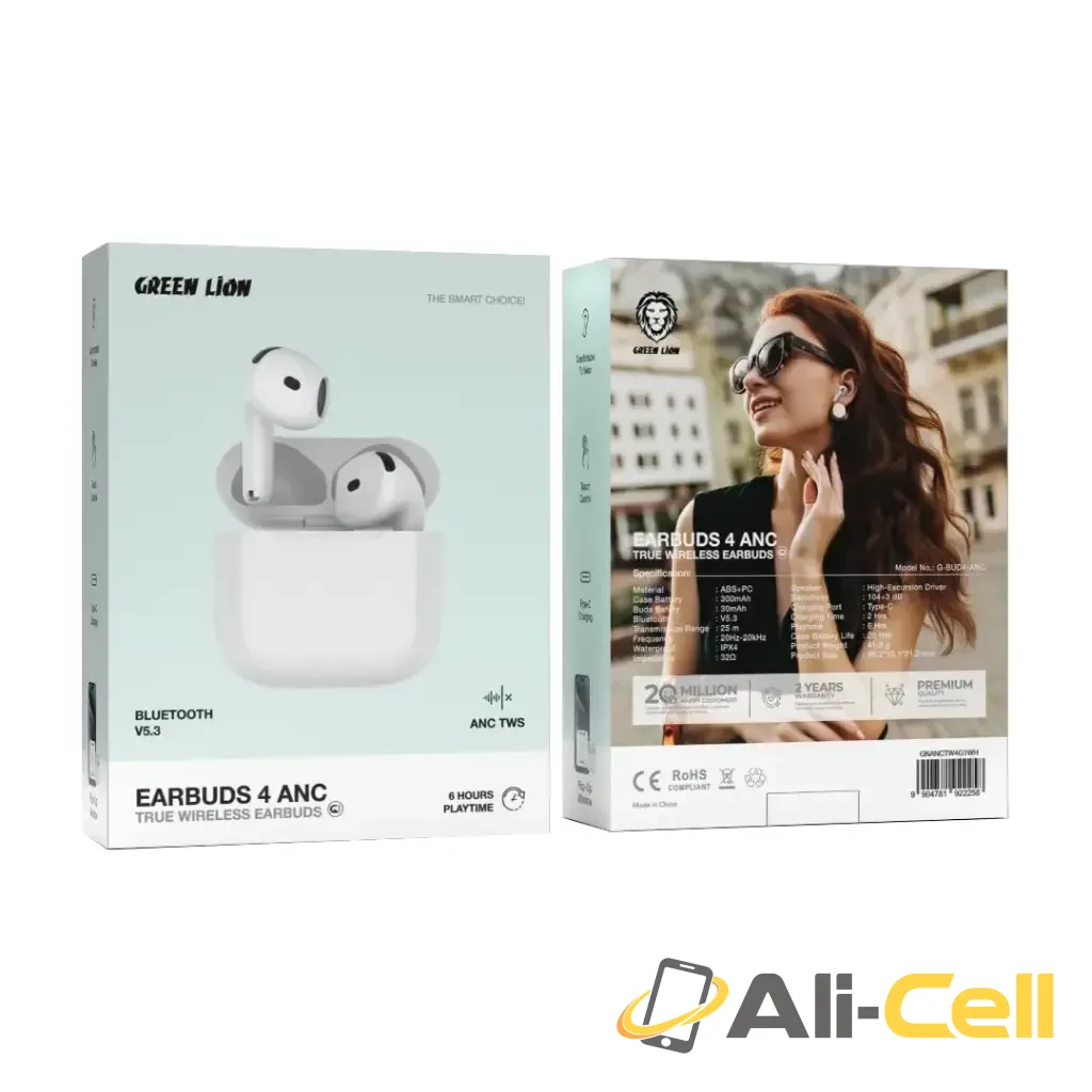 Green Lion Earbuds 4 ANC True Wireless Earbuds - White — 2