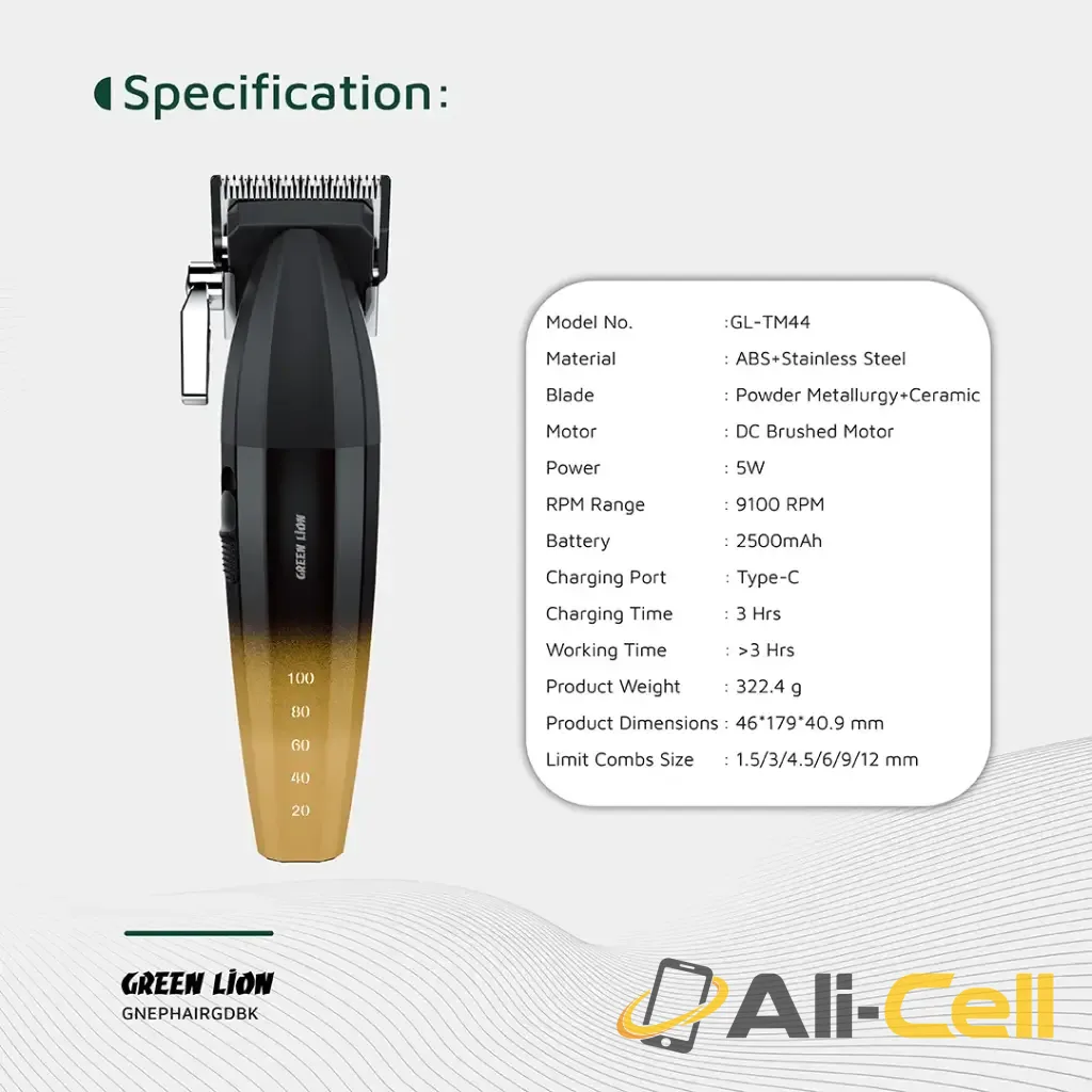 Green Lion Edge Pro Hair Clipper - Gold Black — 2