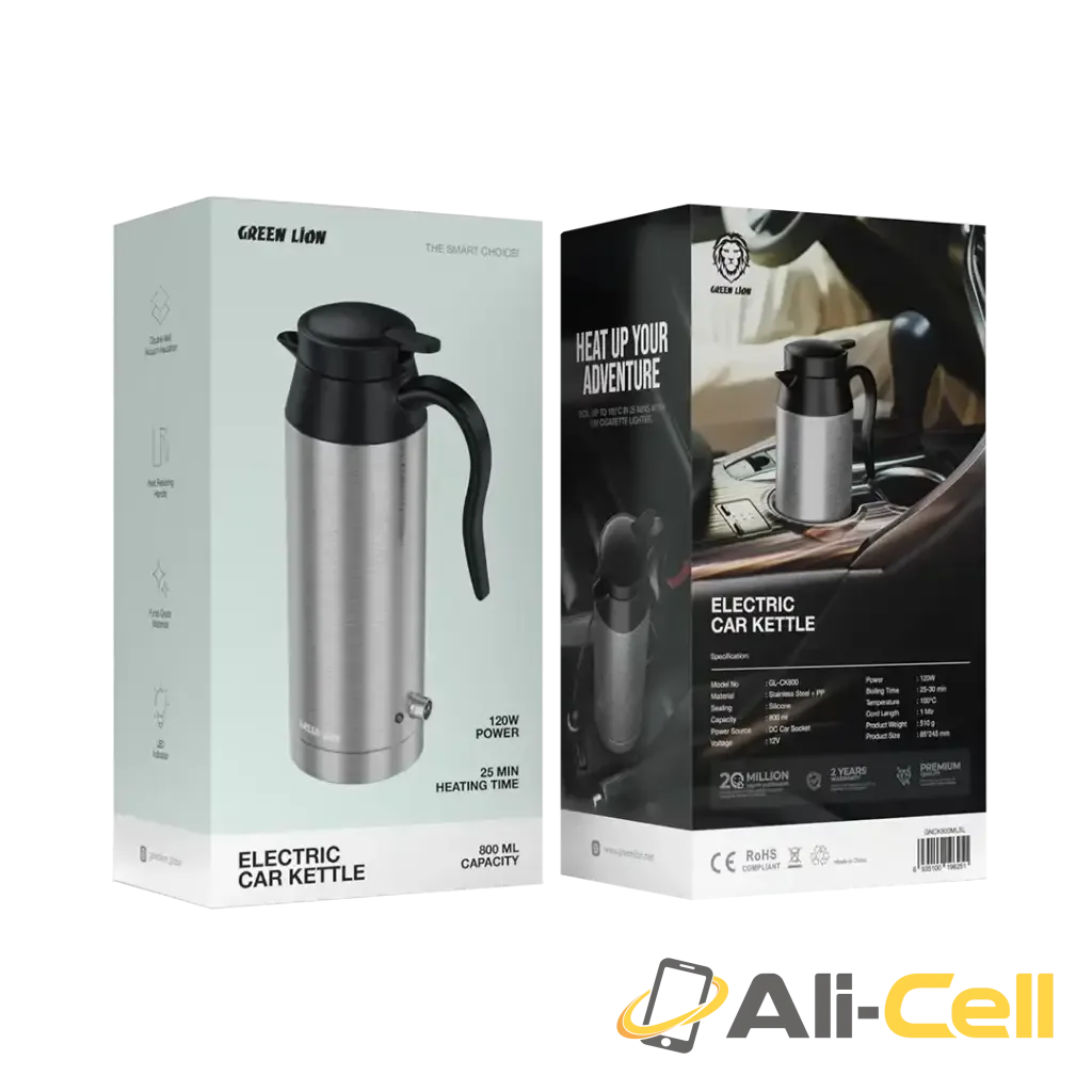 Green Lion Electric Car Kettle 800mL - Silver — 2