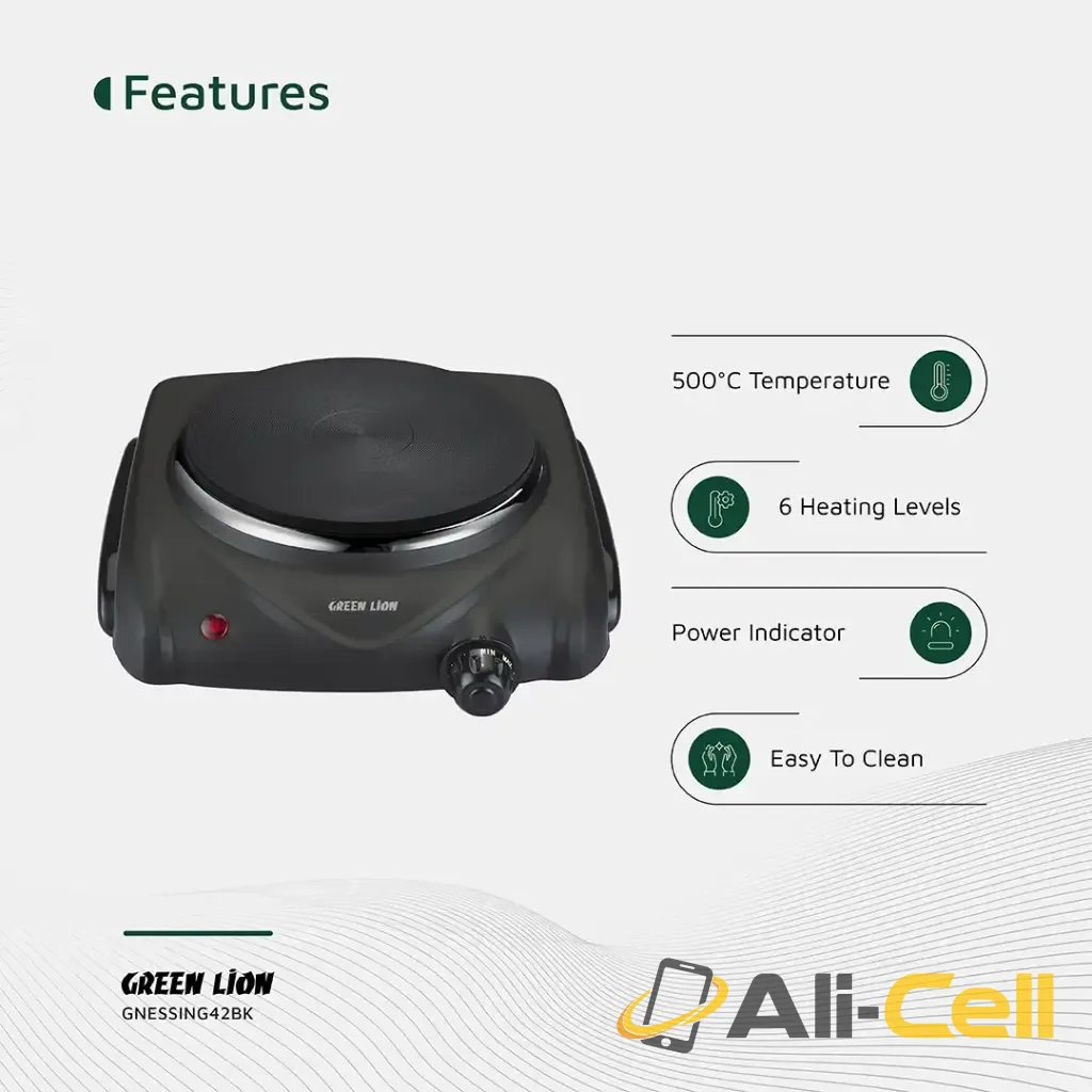 Green Lion Electric Stove Single Hot Plate - Black — 3