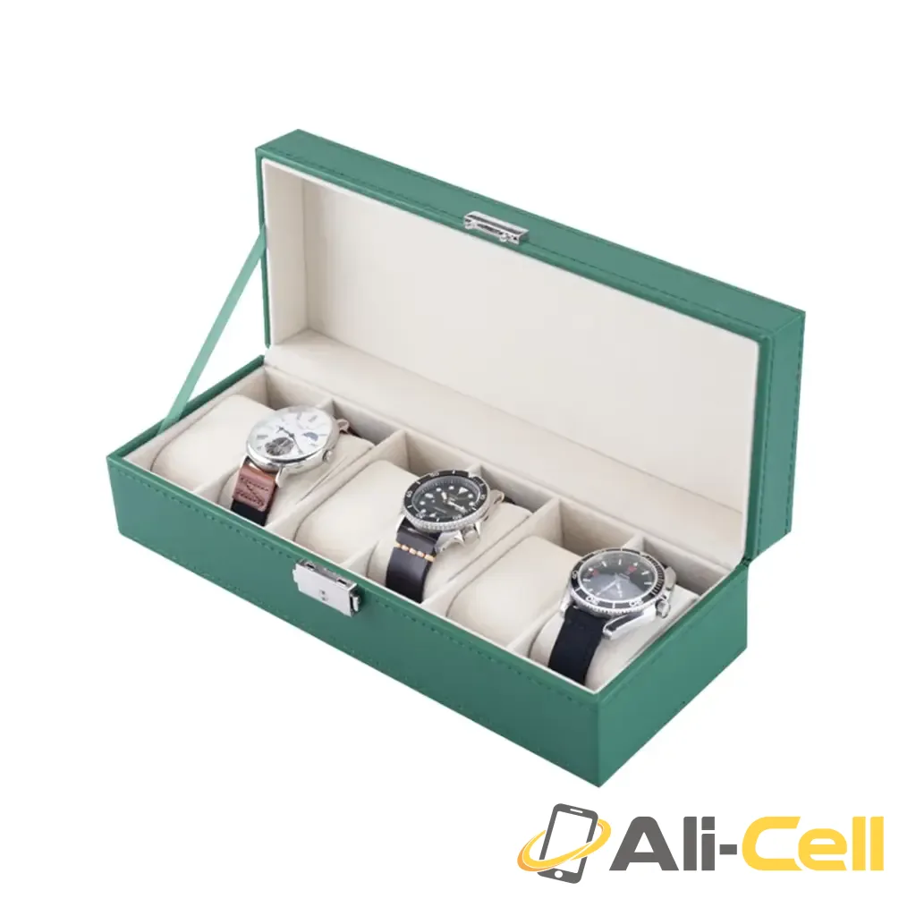 Green Lion Elegant Watch Box 6 Slots - Green - Normal | with Glass