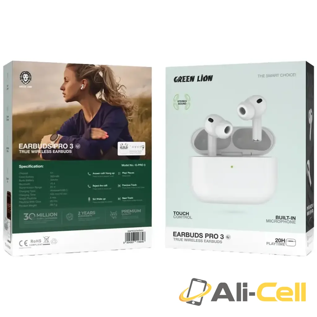 Green Lion Earbuds Pro 3 True Wireless Earbuds - White — 2