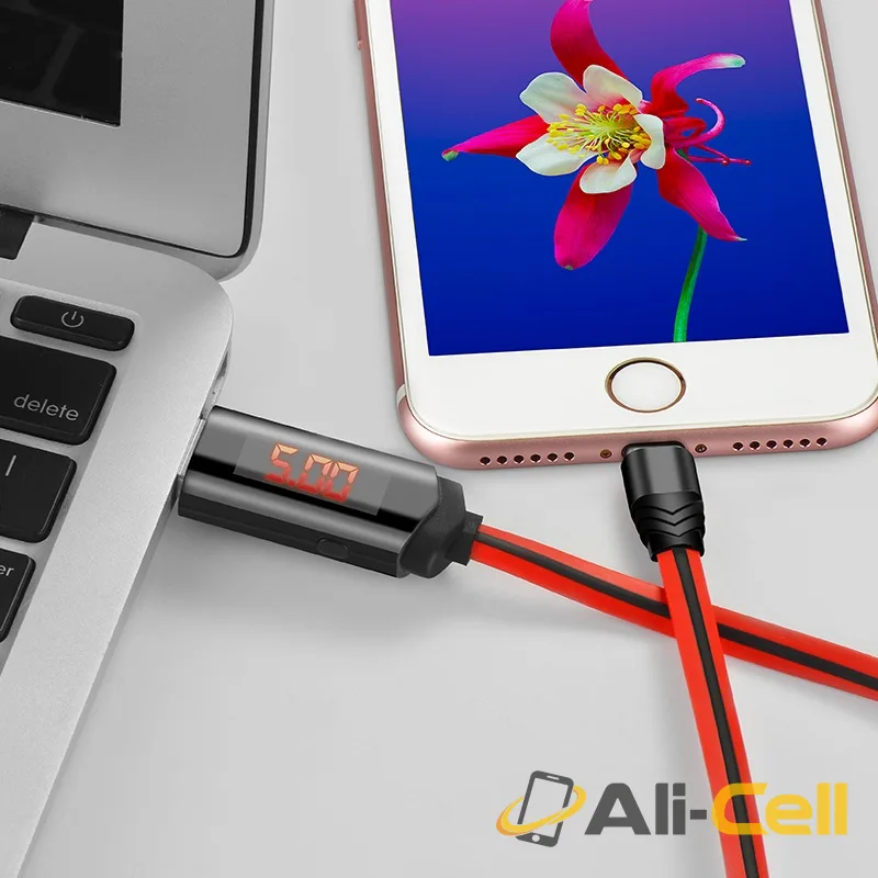 Cable USB to Lightning «U29 LED» charging data sync (1.2m) — 5
