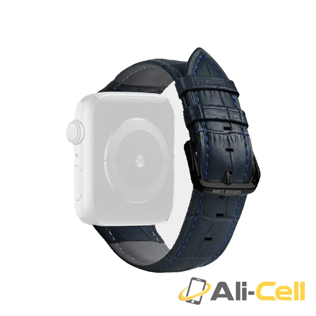 Green Lion Elite Leather Watch Strap blue