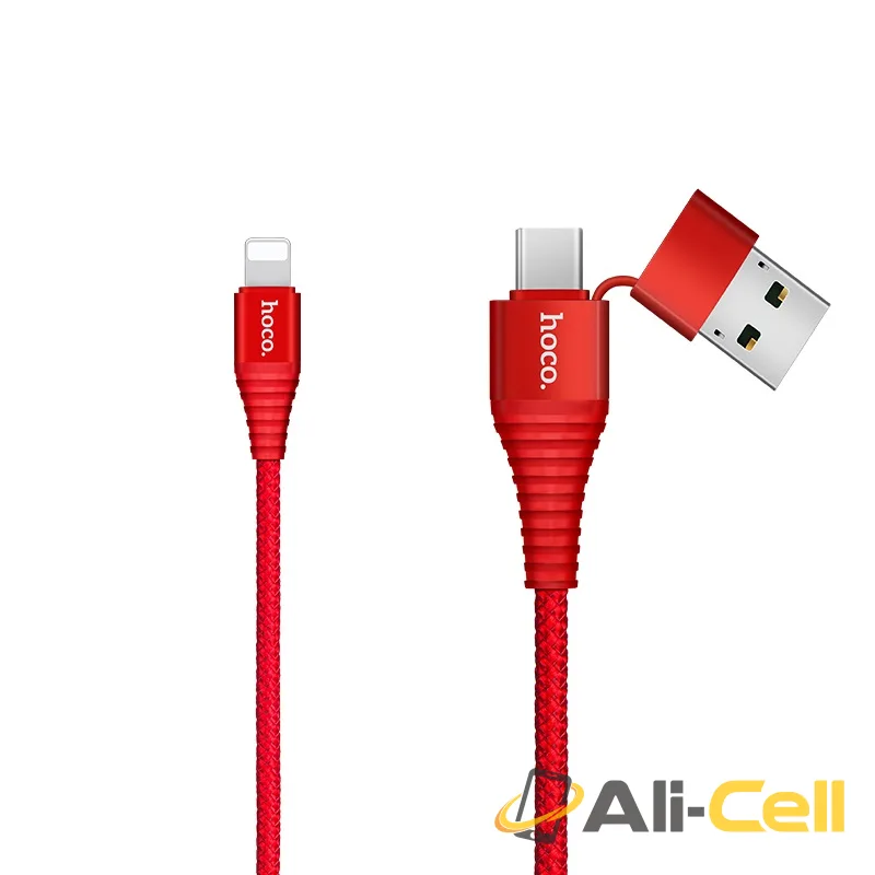Cable Type-C & USB-A to Lightning «U26» charging data sync (1.0m) — 2