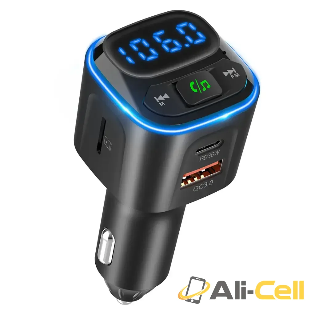 Green Lion FM Transmitter Dual-Port Car Charger - Black — 2
