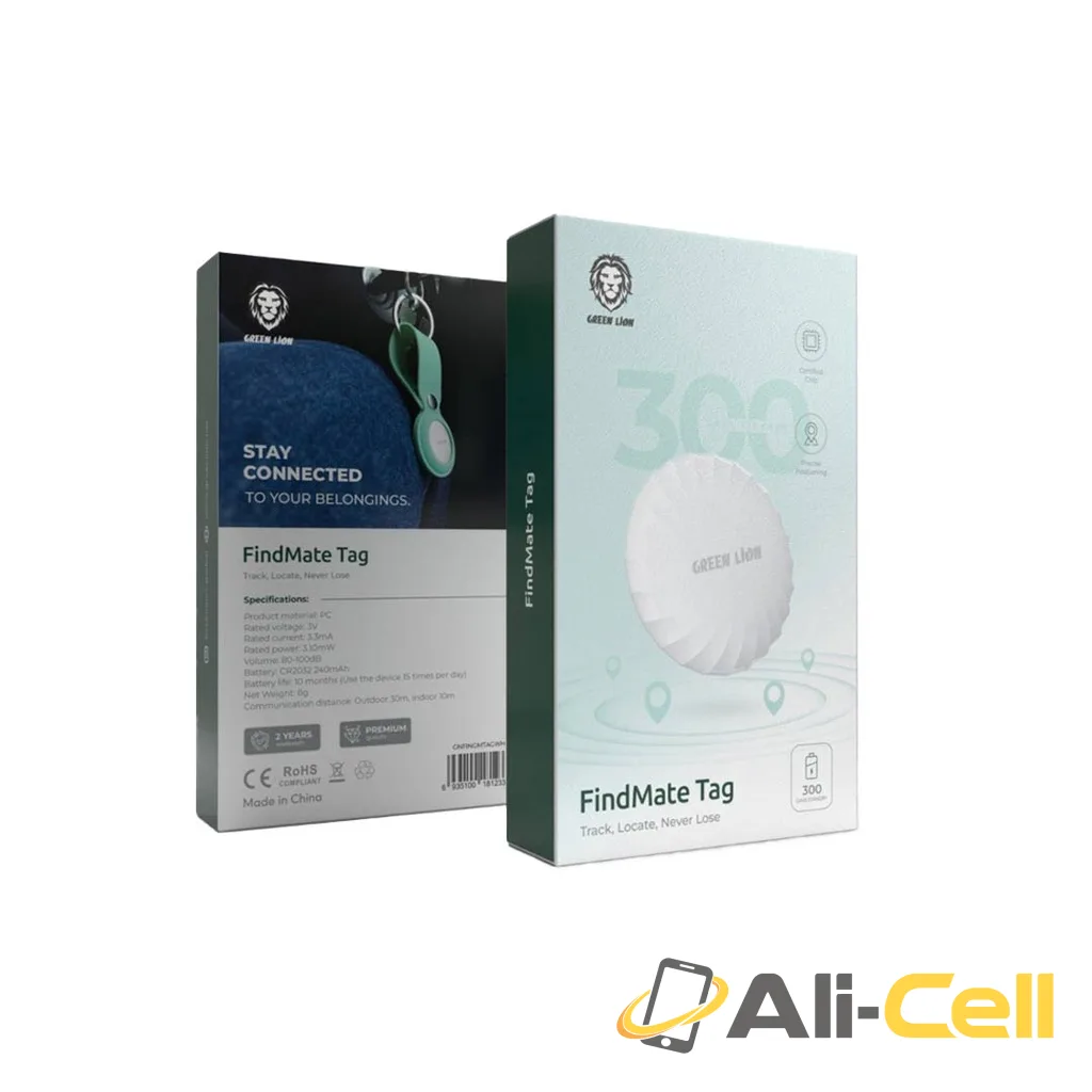 Green Lion FindMate Tag - White — 2