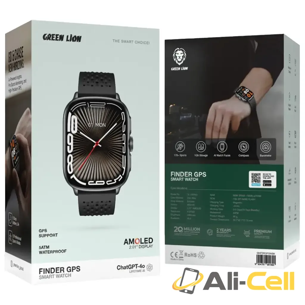 Green Lion Finder GPS Smart Watch - Black — 2