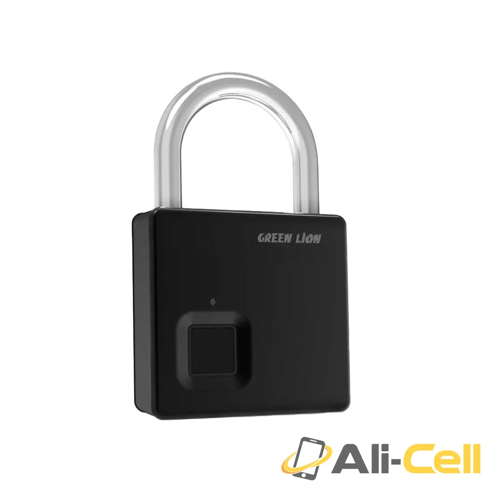 Green Lion Fingerprint Padlock - Black