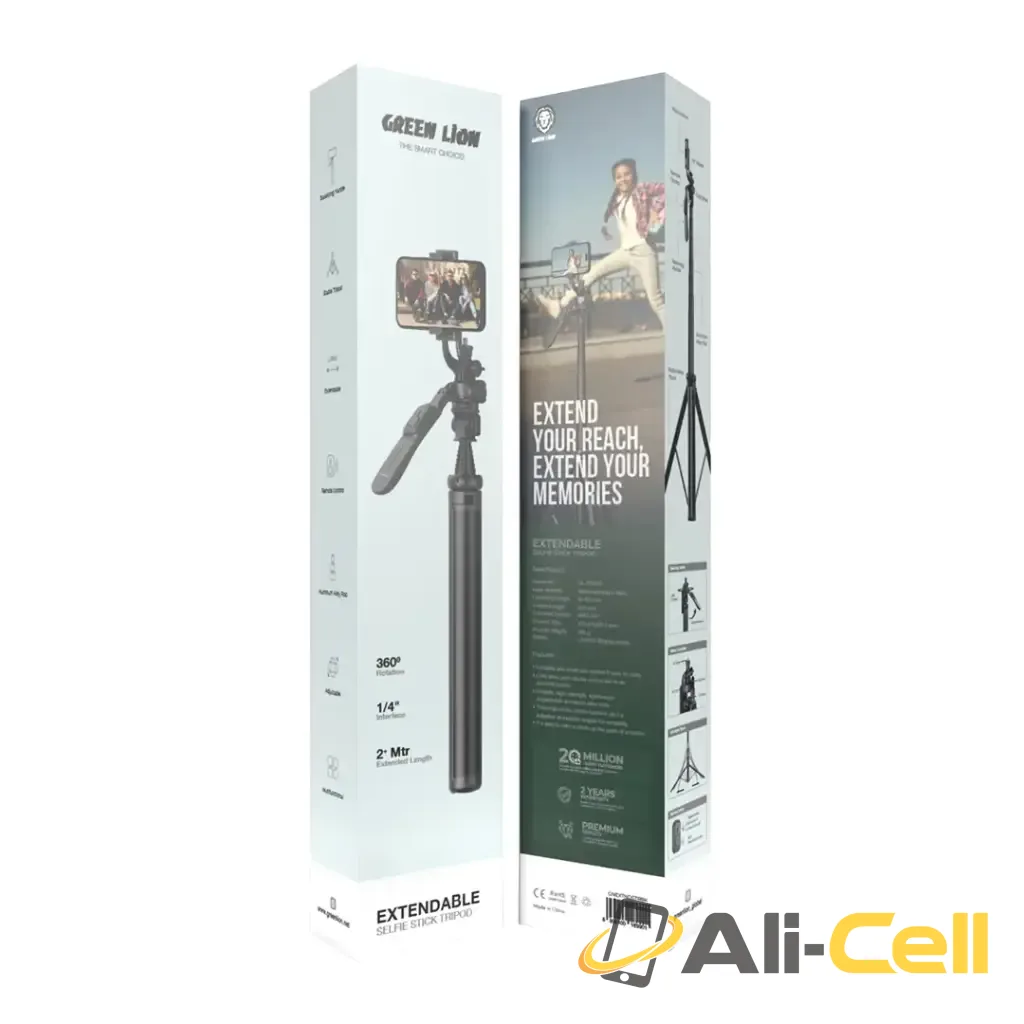 Green Lion Extendable Selfie Stick Tripod - Black — 2