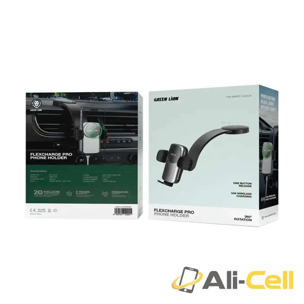 Green Lion Flex Charge Pro Phone Holder - Black — 2