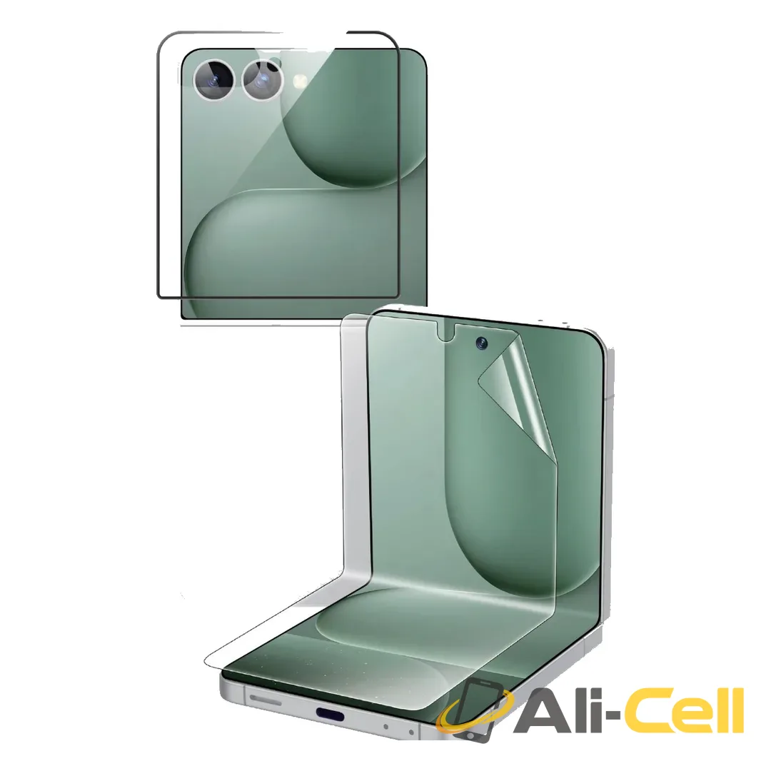 Green Lion Flip Protection Pack with Front Glass & Inner EPU Film for Z Flip 8 & 7 - Clear