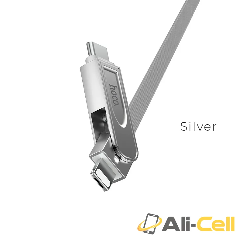 Cable USB to Lightning Micro-USB Type-C «U24 Refined» charging wire (1.0m)